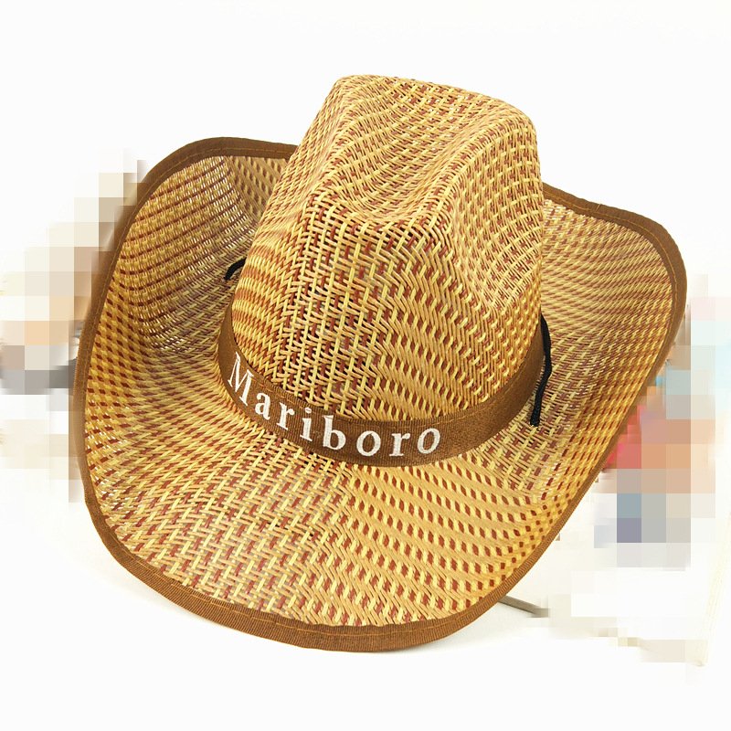 Unisex Wide Brim Straw Cowboy Hat | Outdoor Summer Travel Sunshade Beach Hat 14972351172 1775399150