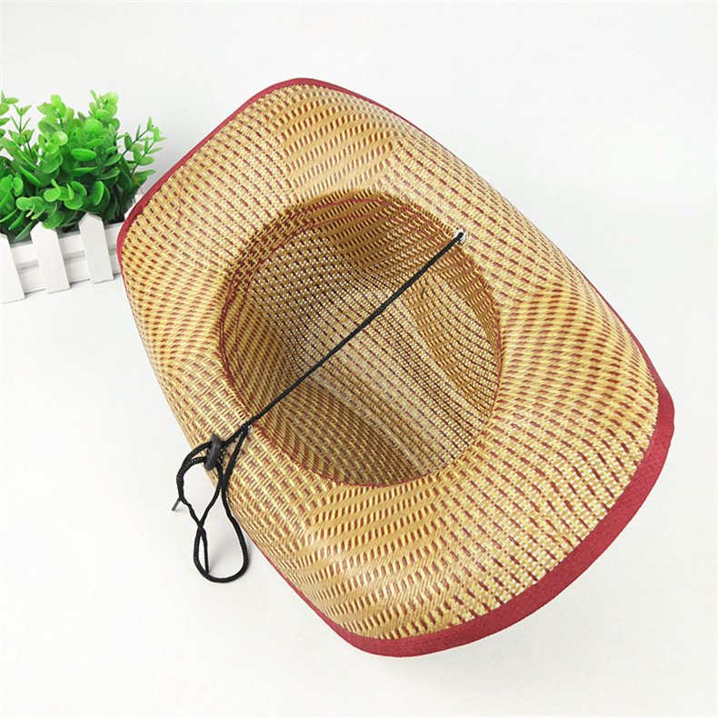 Unisex Wide Brim Straw Cowboy Hat | Outdoor Summer Travel Sunshade Beach Hat 8546723514 1775399150
