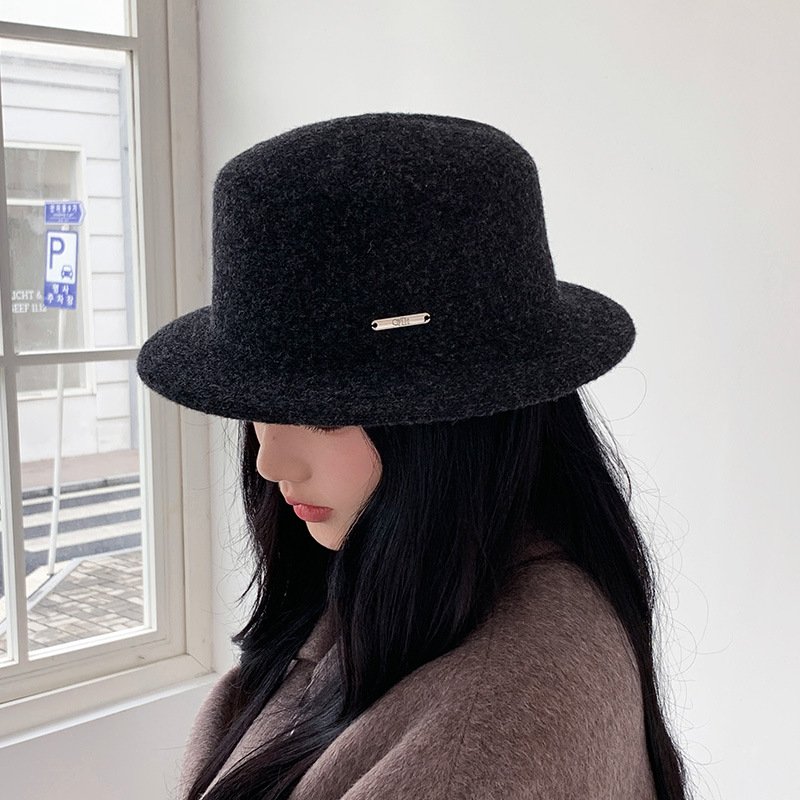 Women's Woolen Flat-Top Hepburn Hat | French Socialite High-End Evening Dress Cap O1CN01w3rrH2eoeIJ1chua 2213216845805 0 Cib